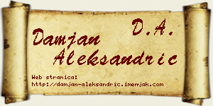 Damjan Aleksandrić vizit kartica
